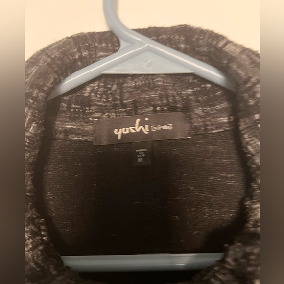 Yoshi Black Tweed Swing Jacket zippered with stand up collar and side pockets XL - Picture 4 of 7